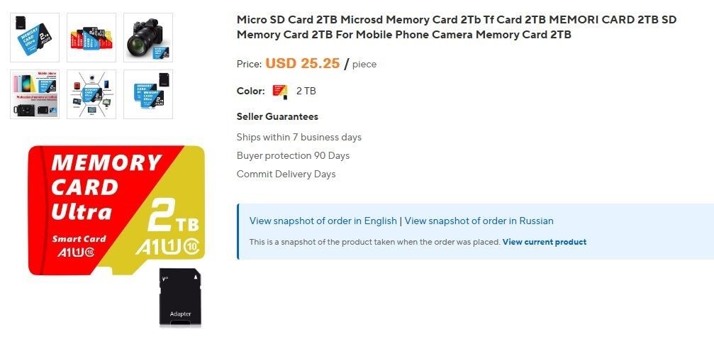Micro Card SD Card 2TB Memory Card Class 10, НОВА - фото фото фото 1