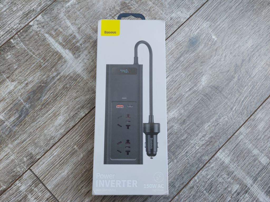 Автомобільний інвертор Baseus 150W 220V CN EU Black, зарядка apple MacBook iphone - фото фото фото 6