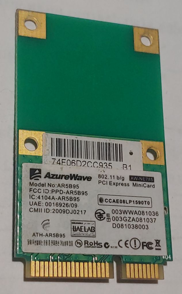 Wi-Fi модуль AzureWave AW-NE785 AR5B95 miniPCI-E - фото фото фото 0