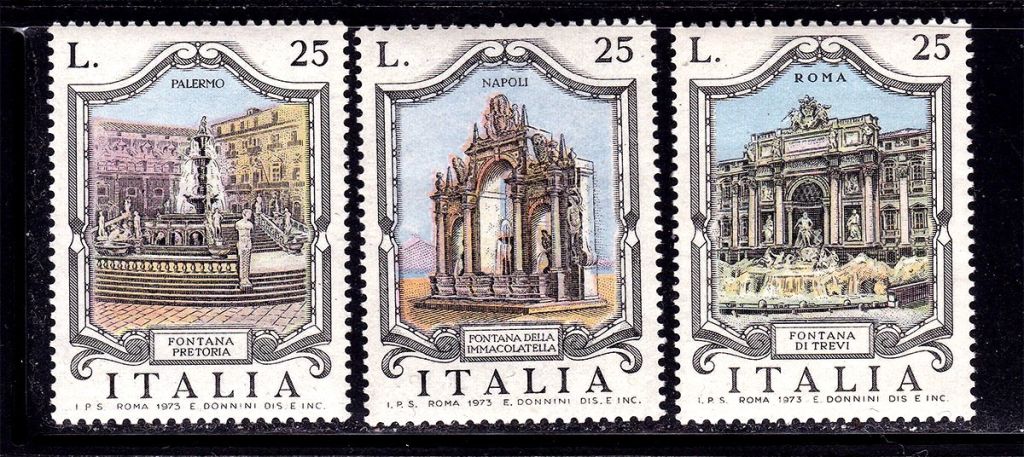 Италия  1973 г  MNH  -  архитектура , фонтаны - фото фото фото 0