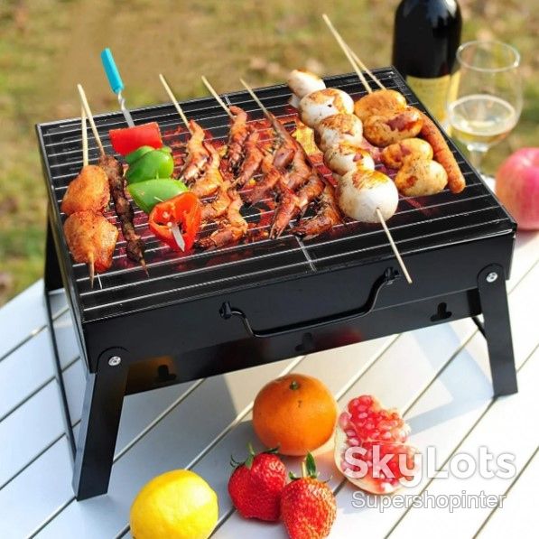 Складной барбекю гриль портативный мангал BBQ Grill Portable – жаропрочный Лучшая цена! - фото фото фото 0