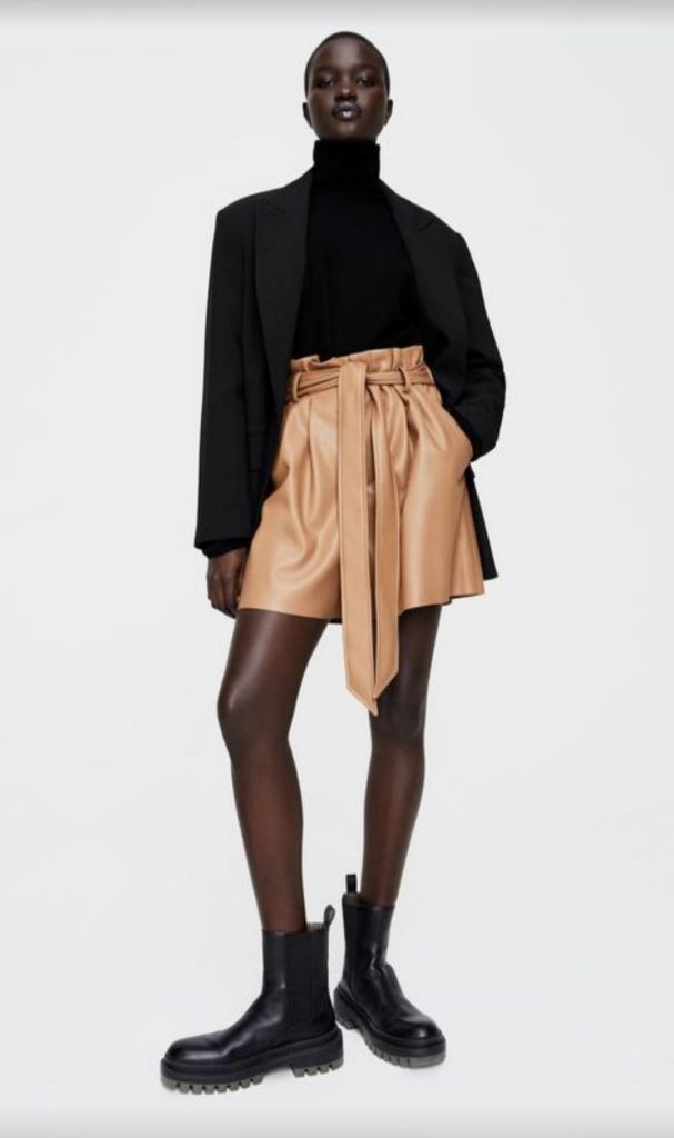 Шорты из искусственной кожи Zara. - фото фото фото 0