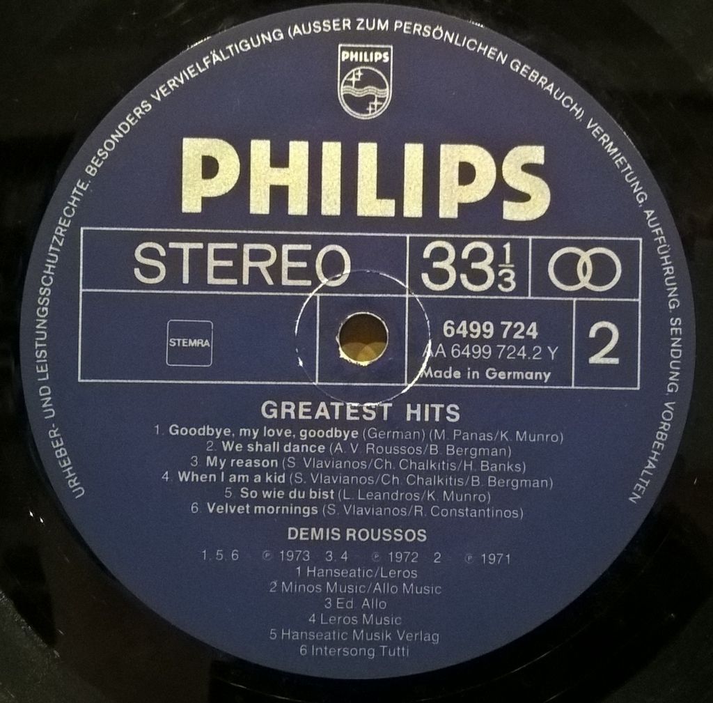 Demis Roussos - Greatest Hits - 1971-73.   (LP). 12. Vinyl. Пластинка. Holland - фото фото фото 3