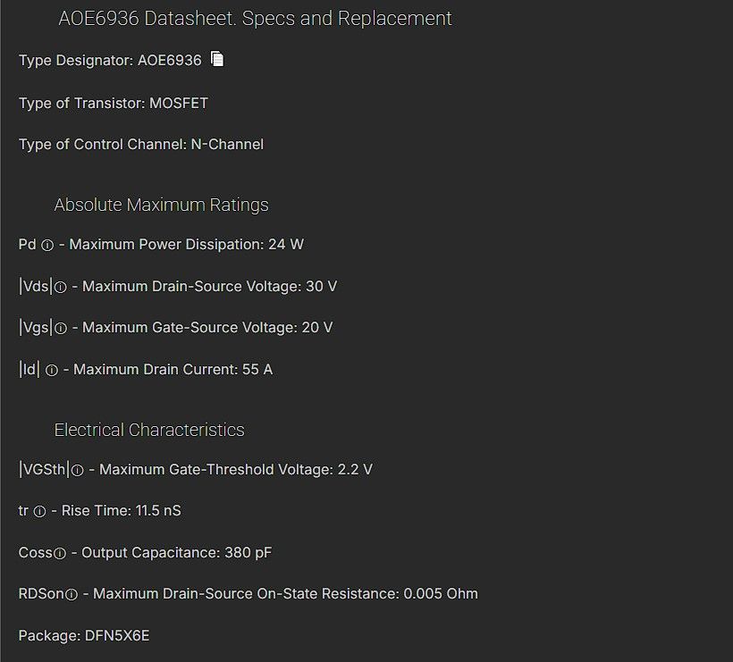 100% NEW!!  Dual Asymmetric N-Channel MOSFET AOE6936/E6936/6936 30V 55A - фото фото фото 2