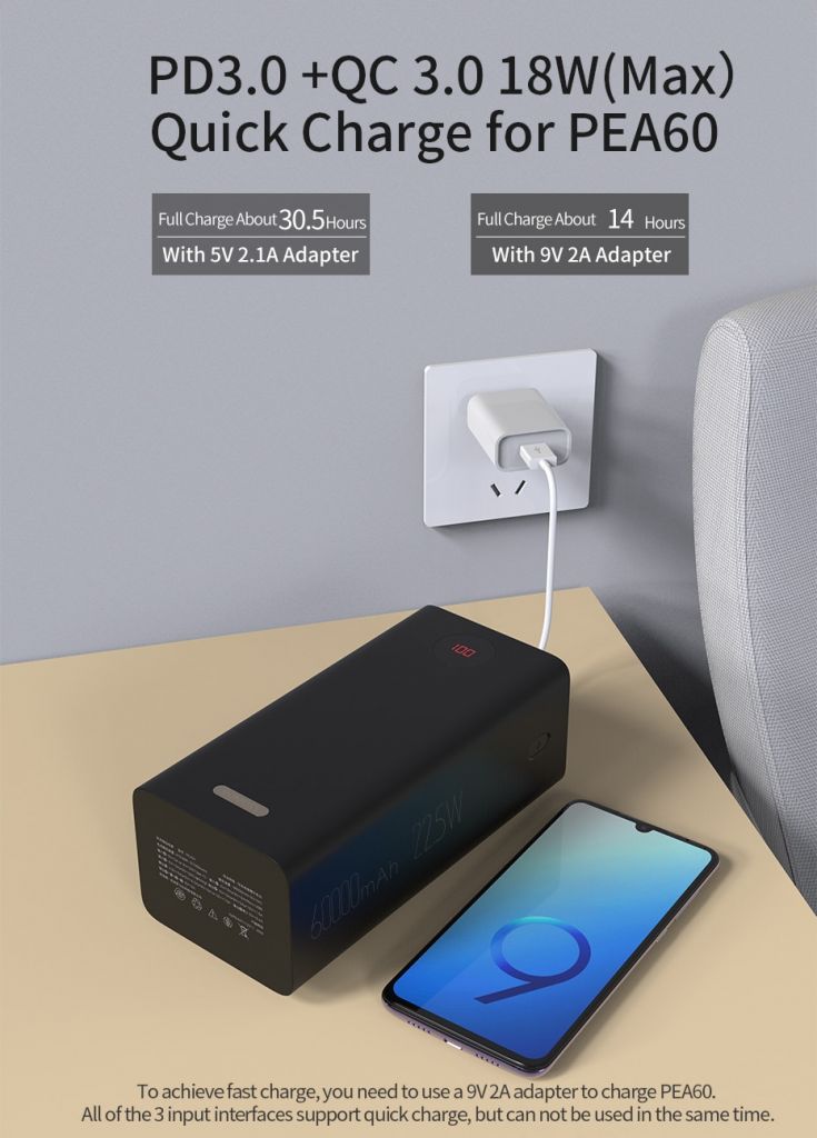 ROMOSS PEA60 Повербанк 60000 mAh   Быстрая зарядка 3.0 Quick Charge - фото фото фото 2