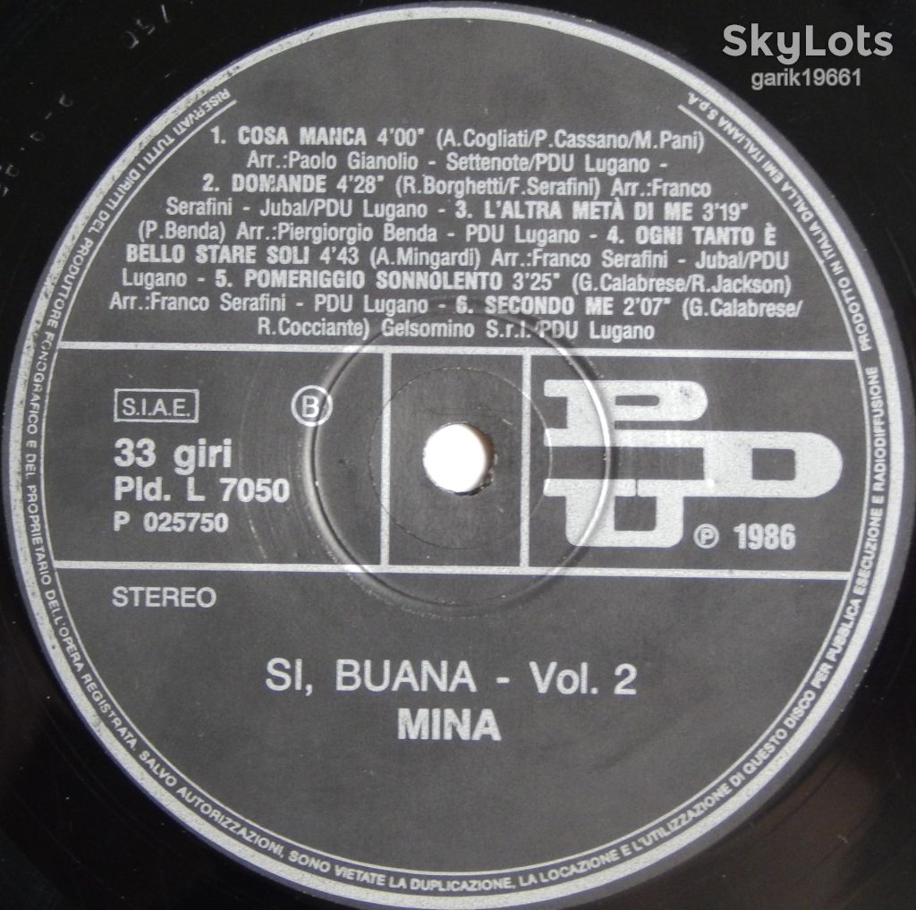Mina – Si, Buana  (PDU – Pld. L 7049/50, Italy) VG+/NM-/NM- - фото фото фото 6