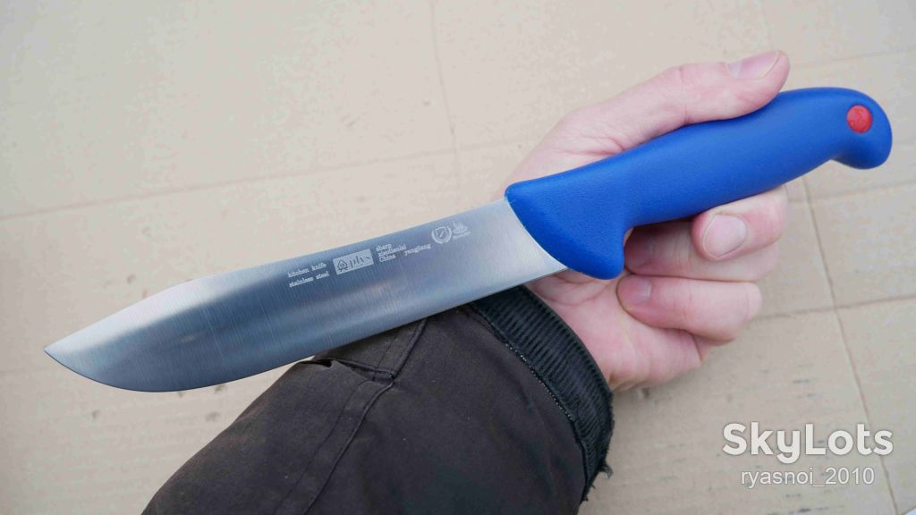 Plys TZHX065 D6, Plastic blue, 40Cr13 Satin, Kitchen Knife, Fixed - фото фото фото 4