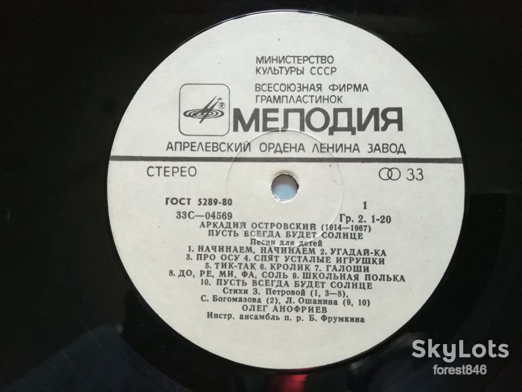 Аркадий Островский-Пусть всегда будет солнце-VG+, Мелодія - фото фото фото 4