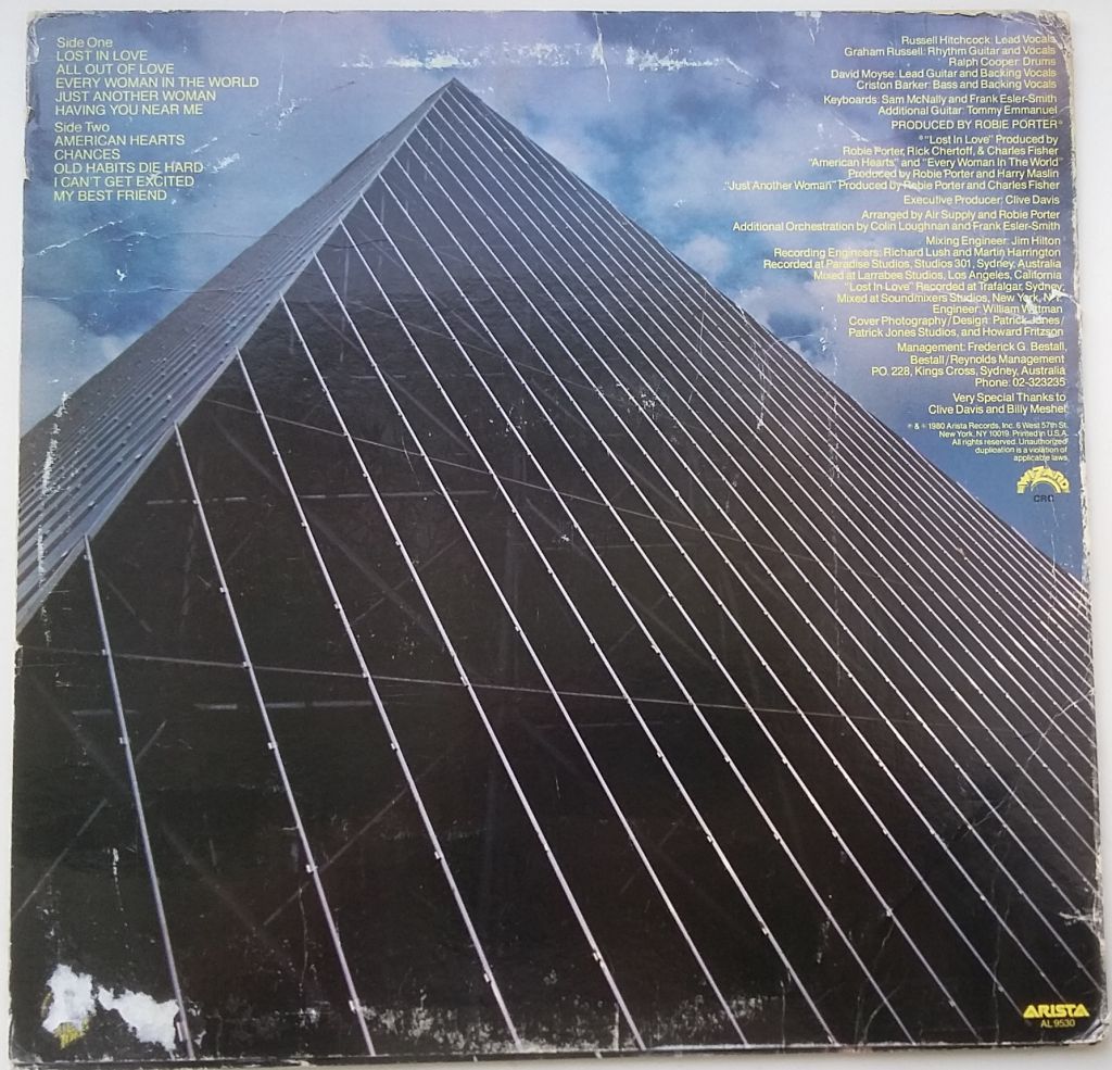 AIR SUPPLY Lost In Love LP VG++/VG- - фото фото фото 1