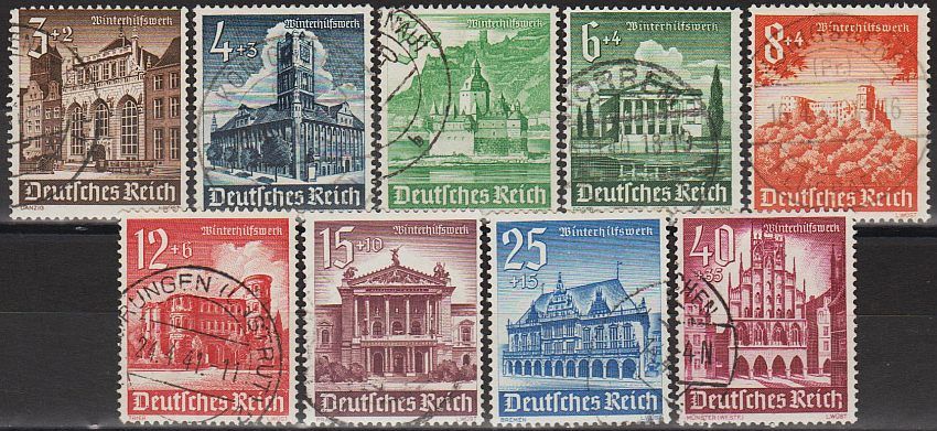 1940 - Рейх - Зимова допомога - Будинки Mi.751-59  _19,0  € _гаш - фото фото фото 0