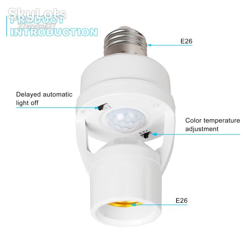 Патрон із датчиком руху e27     (infrared Sensor Lamp Holder) - фото фото фото 2