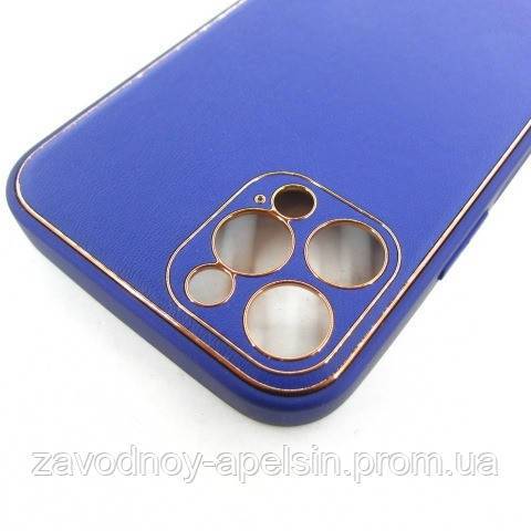 IPhone 12 pro кожанный чехол Epik purple - фото фото фото 2