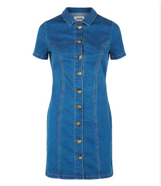 Джинсовое, приталенное платье на пуговицах, New Look denim. 38 евро - фото фото фото 2