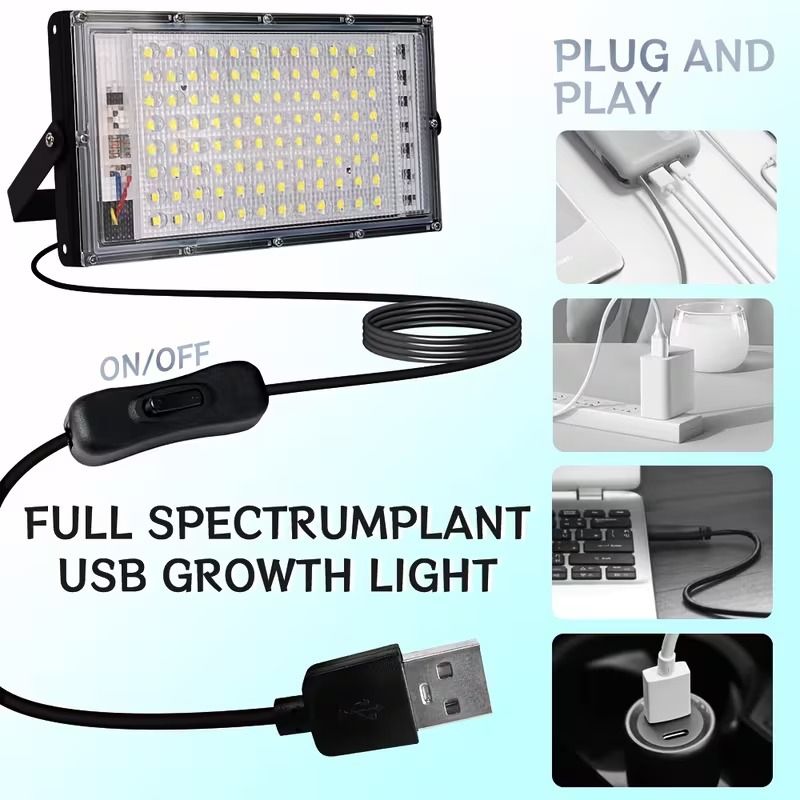 Прожектор 50W/ 5V USB LED светодиодный фонарь - фото фото фото 1