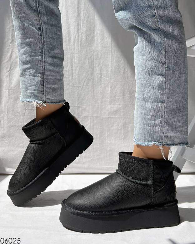 Угги кожаные на платформе, угги платформа 36-38,40р код 3124 - фото фото фото 4