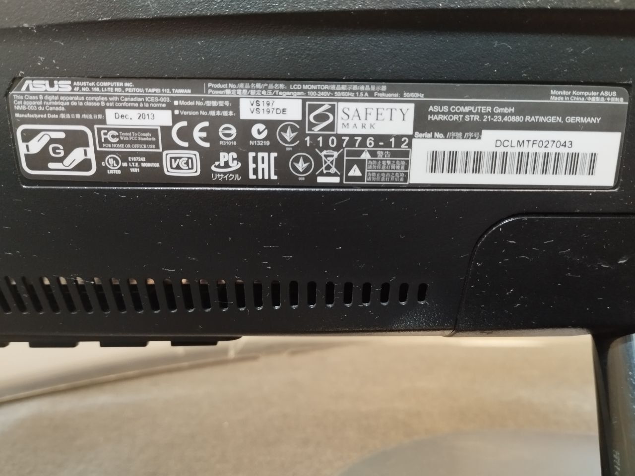 Б.в Монітор 18.5" Asus VS197DE - фото фото фото 3