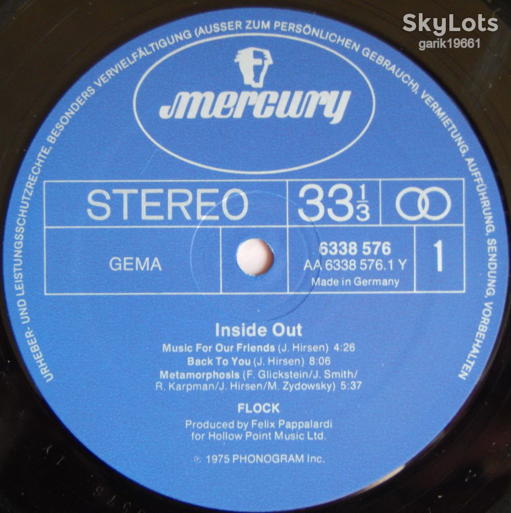 Flock – Inside Out  (Mercury – 6338 576, Germany) VG+/EX+ - фото фото фото 2
