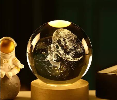 Декоративний 3D-нічник кришталева куля "відкритий космос" нічний світильник одноколірний - фото фото фото 0