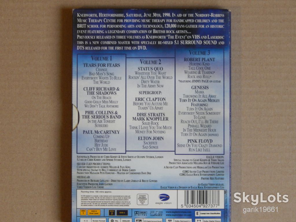 Various ‎– Live At Knebworth (2 × DVD, Unofficial Release, Digipak) - фото фото фото 1