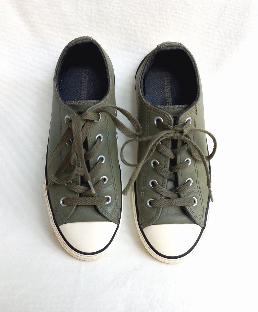 Кеди шкіра Converse зелені, устілка 22,5 см. - фото фото фото 2