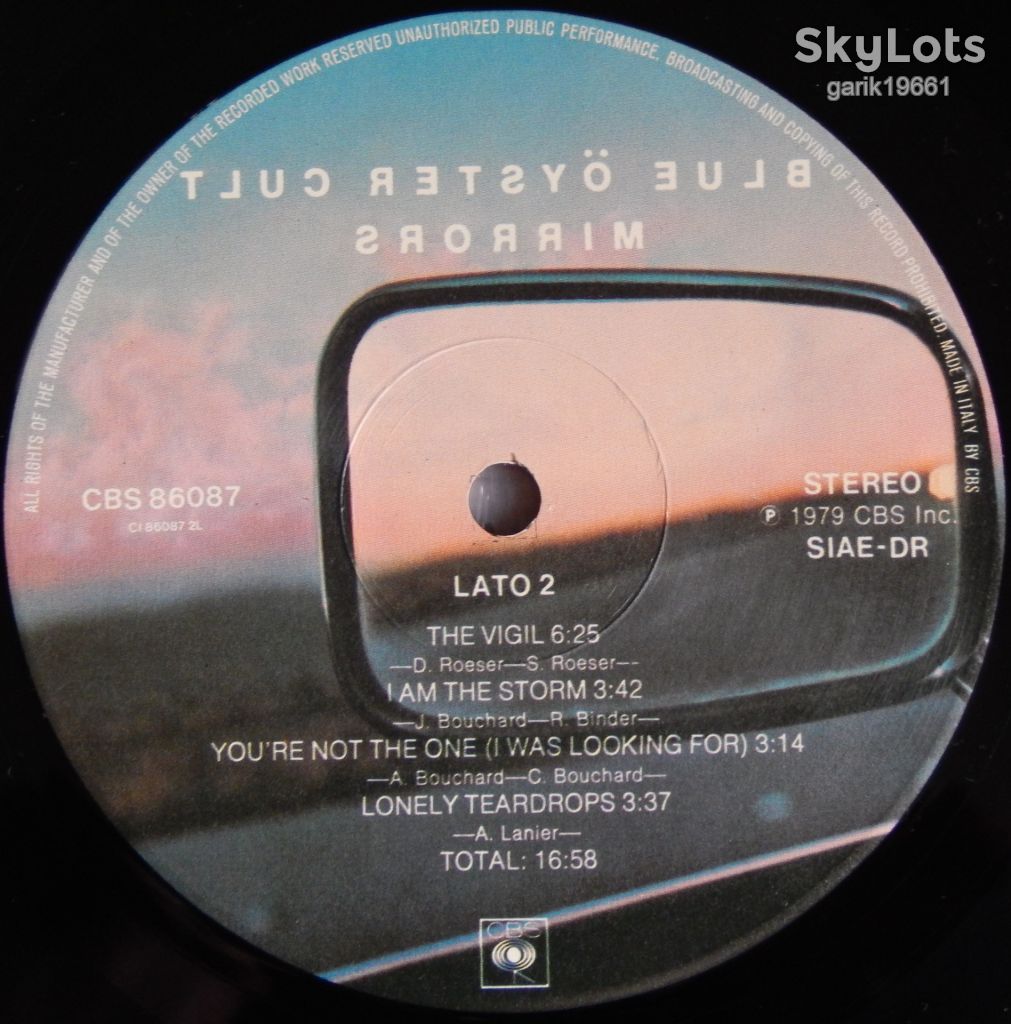 Blue Oyster Cult – Mirrors  (CBS – CBS 86087, Italy) NM-NM- - фото фото фото 3