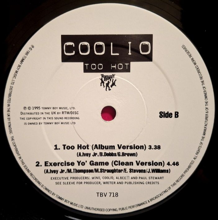 Coolio - Too Hot - 1995.  (EP). 12. Vinyl. Пластинка. UK. - фото фото фото 3