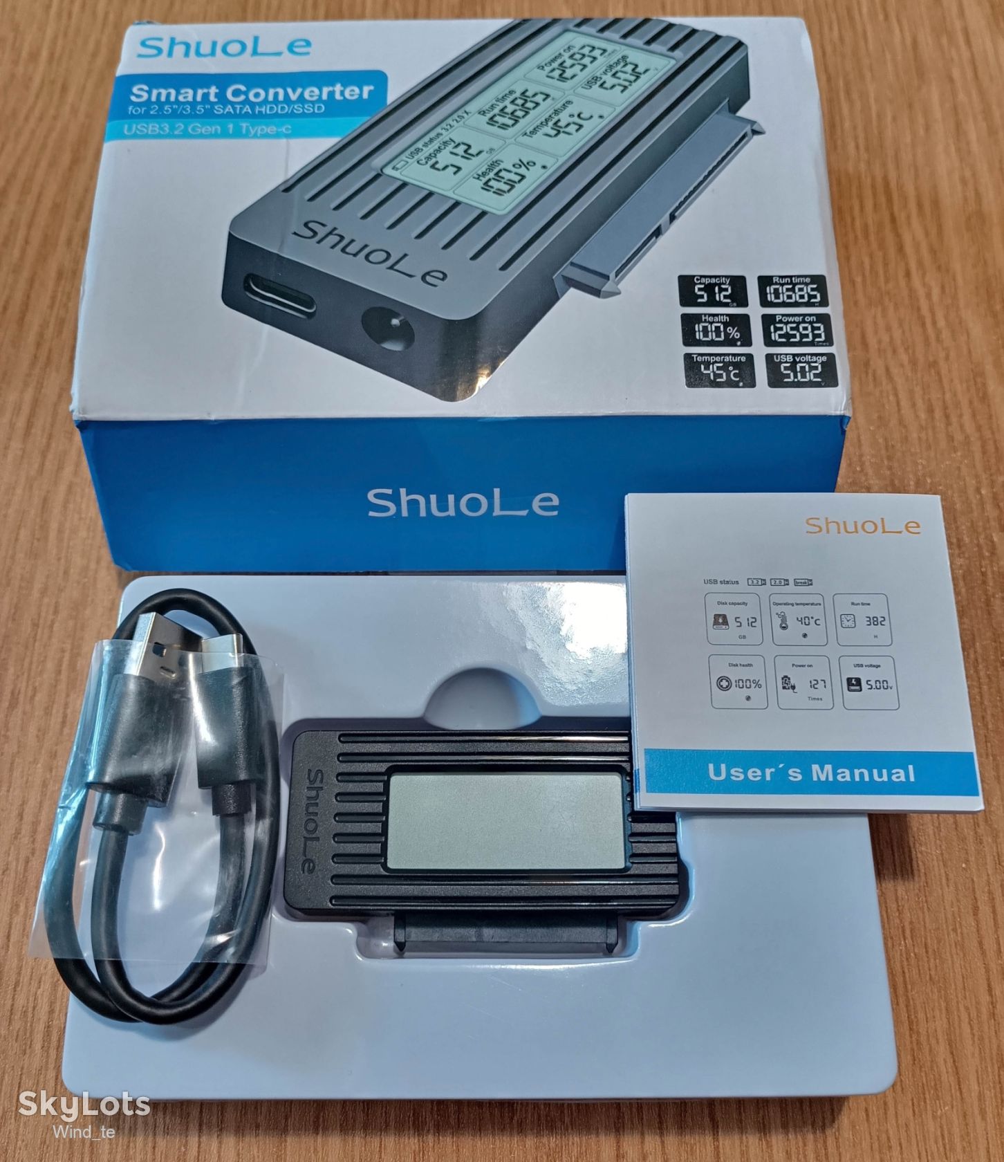 Адаптер перехідник USB 3.2 на SATA  ( HDD та SSD ) з LCD-екраном ShuoLe  ( переходник ) - фото фото фото 1