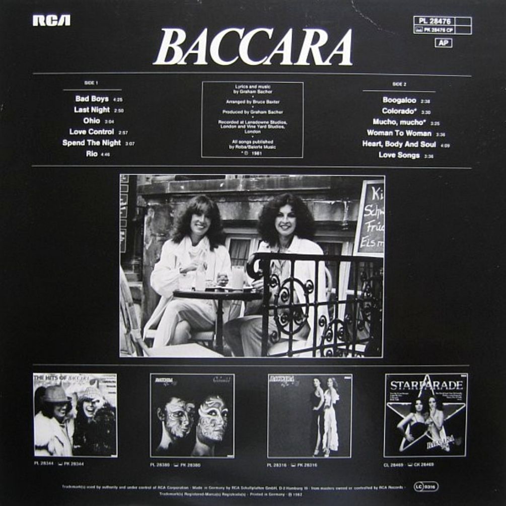 Baccara - Bad Boys - 1981.   (LP). 12. Vinyl. Пластинка. Germany - фото фото фото 1