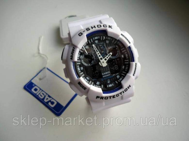 Casio G-Shock GA 100 белый с черным white black - фото фото фото 1