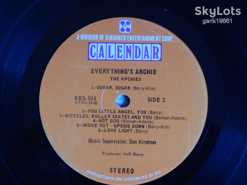 The Archies ‎– Everything's Archie   (Calendar ‎– KES-103, US) VG+/EX - фото фото фото 3