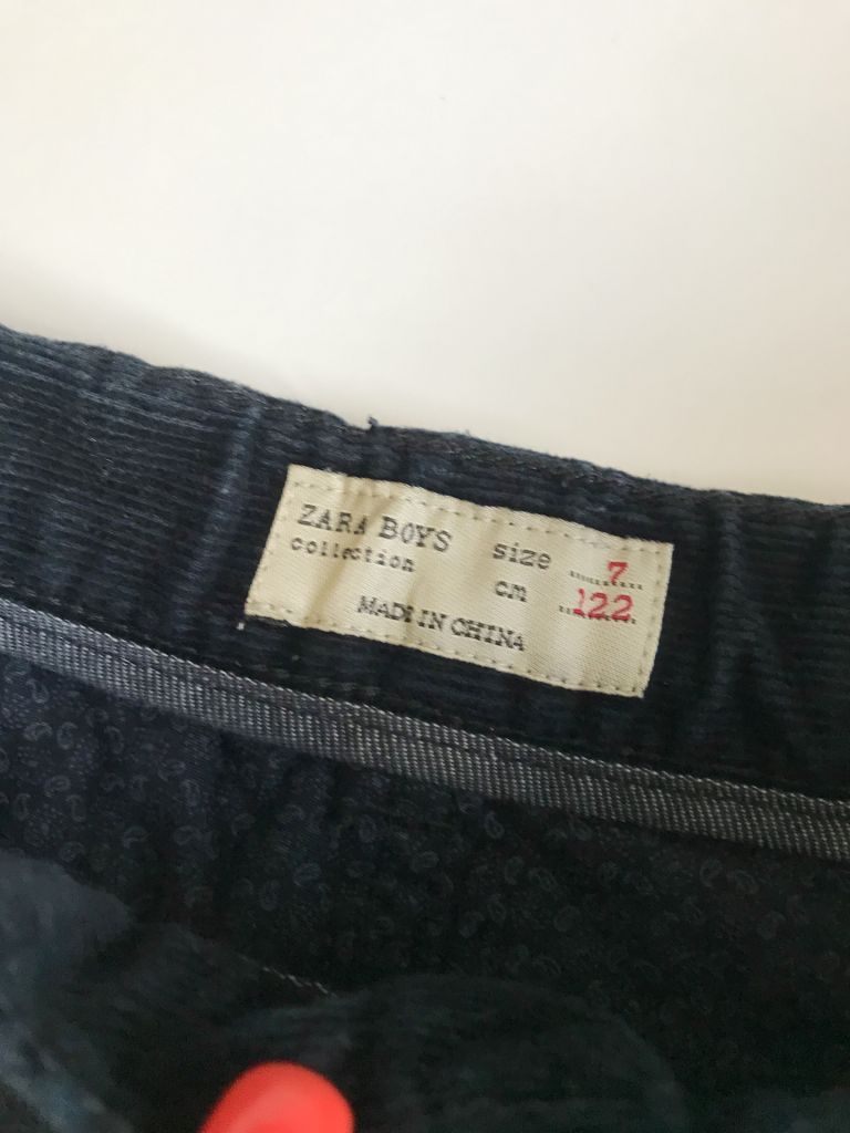 Штани ZARA. Темно-Сині. Дрібний Вельвет. Плотні. Приталені. 7 років. Ріст 122 см - фото фото фото 3