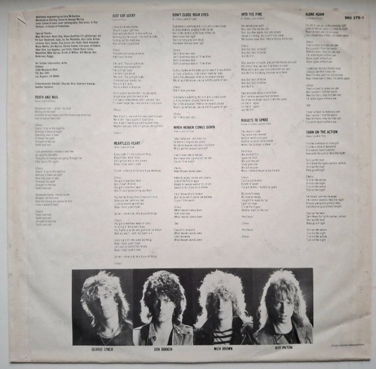Dokken - Tooth And Nail - 1984.  (LP). 12. Vinyl. Пластинка. Germany. - фото фото фото 3