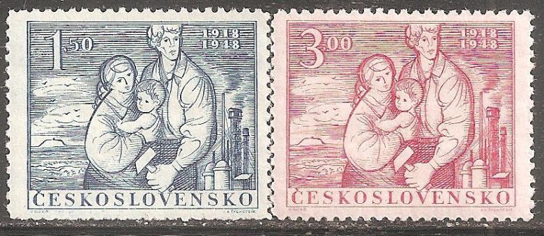 Чехословакия 1948 Sc.361-362 ** ПОЛНАЯ серия - фото фото фото 0