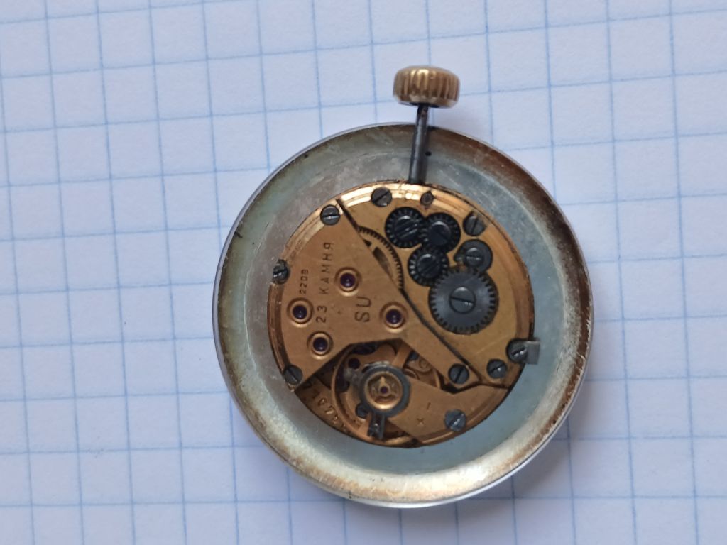 Вінтажний Механізм і циферблат елітного радянського годинника Poljot de Luxe. Робочий. 39т - фото фото фото 3