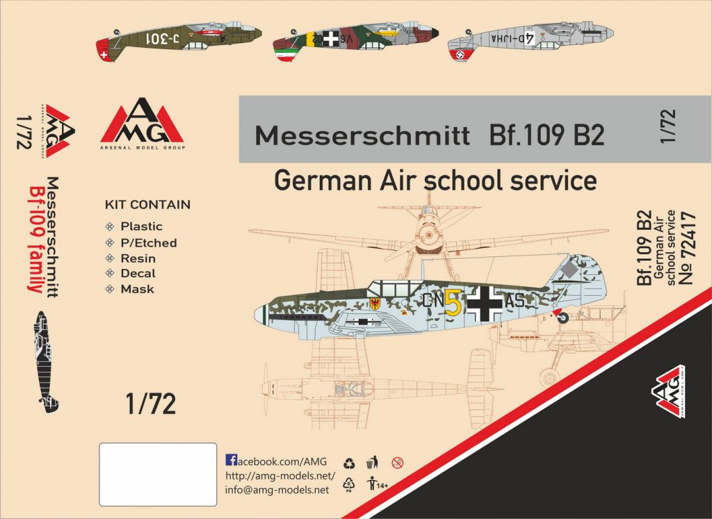 AMG 72417 Messerschmitt Bf.109B-2    (German Air Scool Service) 1/72 - фото фото фото 0