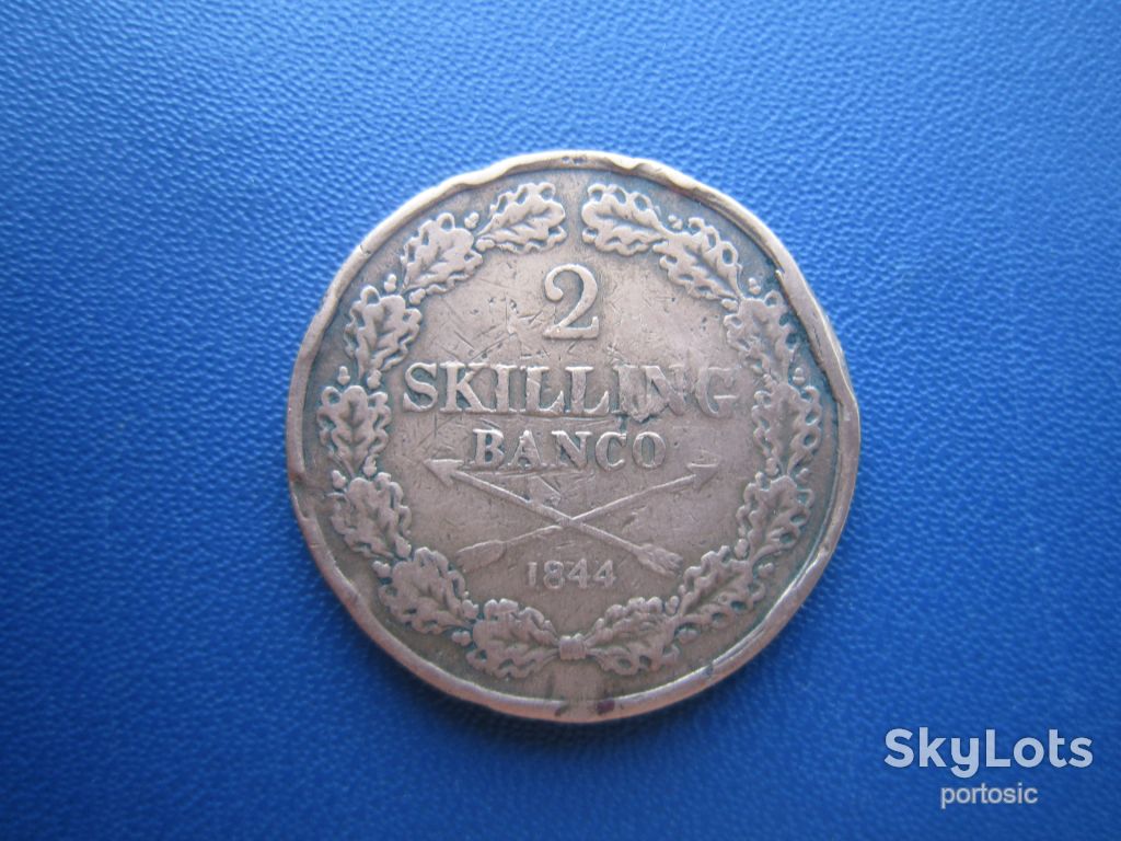 Монета 2 скіллінга Швеція 1844 рідкісна - фото фото фото 0