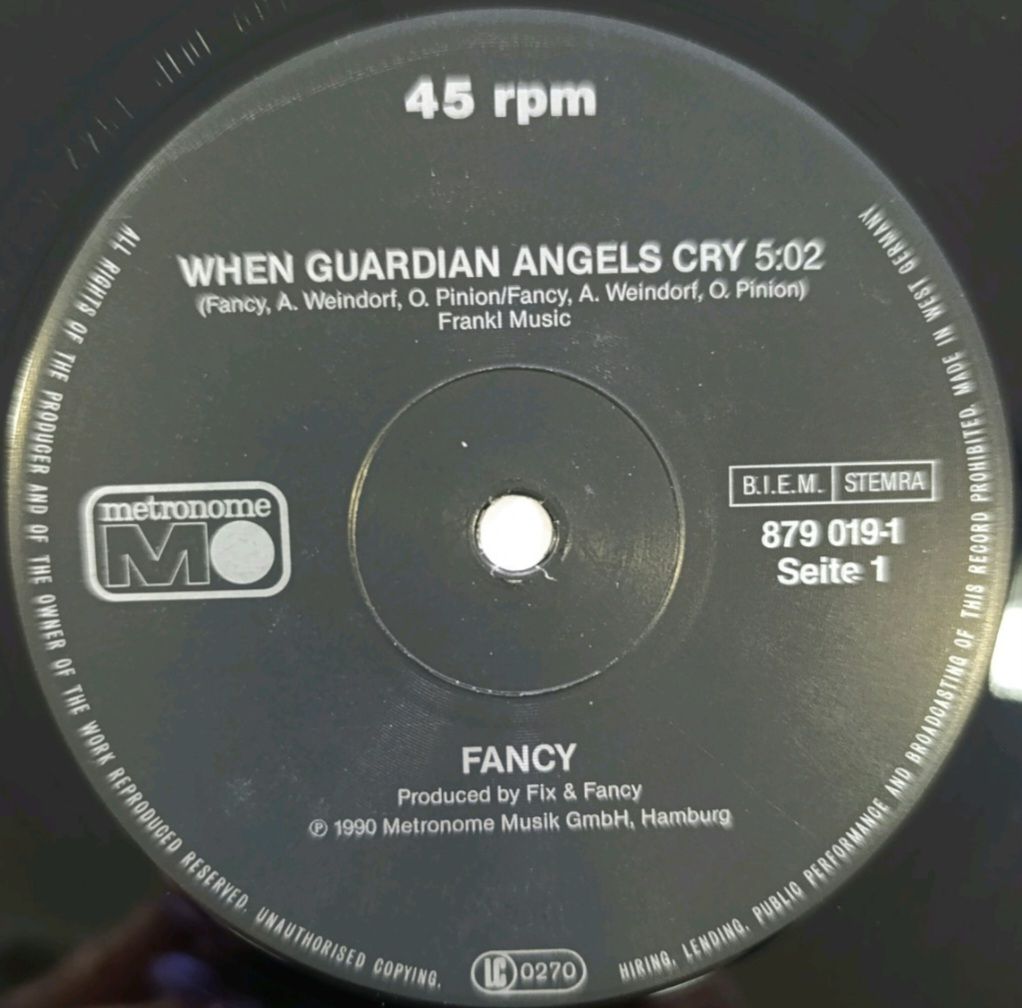 Fancy - When Guardian Angels Cry - 1990.  (EP). 12. Vinyl. Пластинка. Germany. - фото фото фото 2