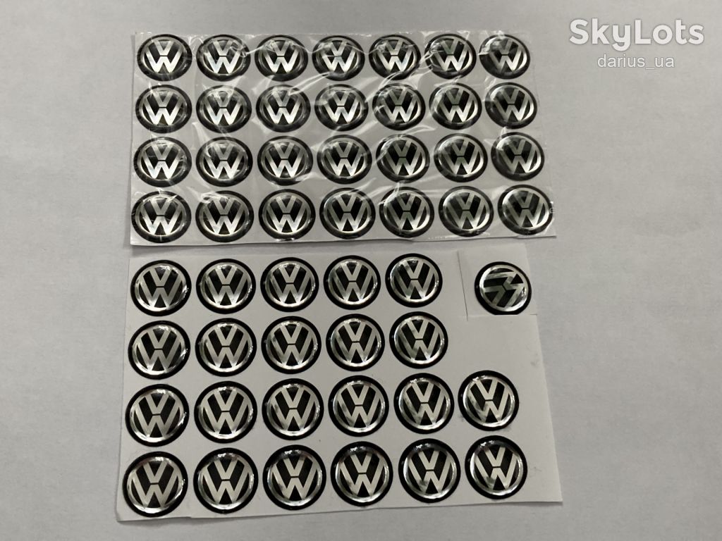 Логотип шильдик наклейка на ключ VW 14mm - фото фото фото 0