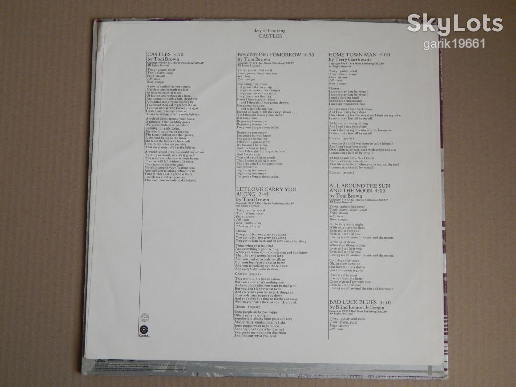Joy Of Cooking ‎– Castles   (Capitol Records ‎– ST- 11050, US) EX/VG+ - фото фото фото 2