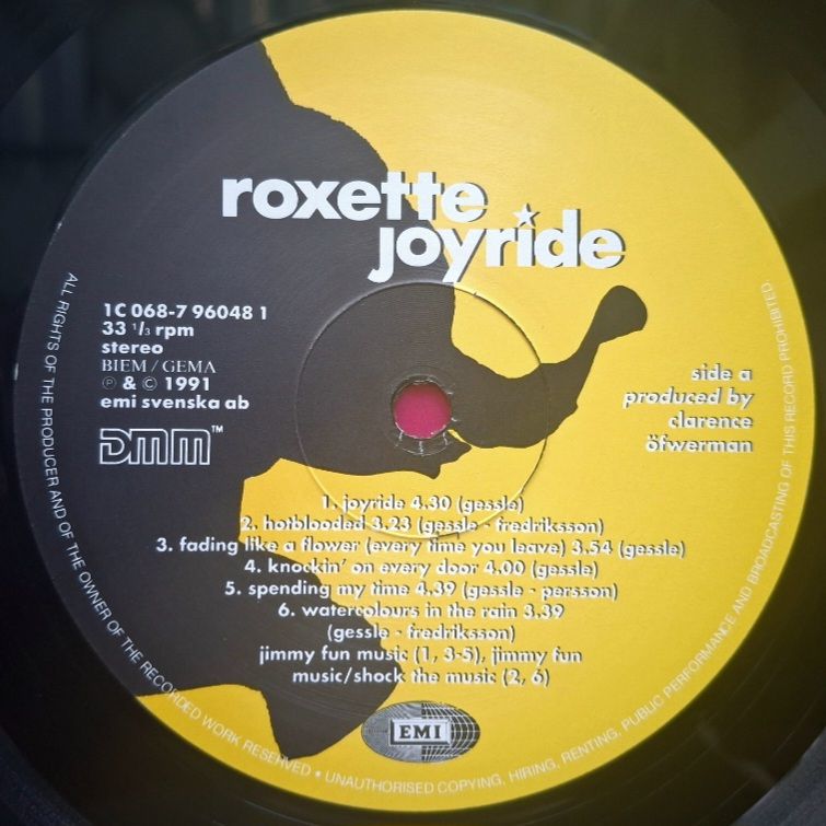 Roxette - Joyride - 1991.  (LP). 12. Vinyl. Пластинка. Europe. - фото фото фото 4