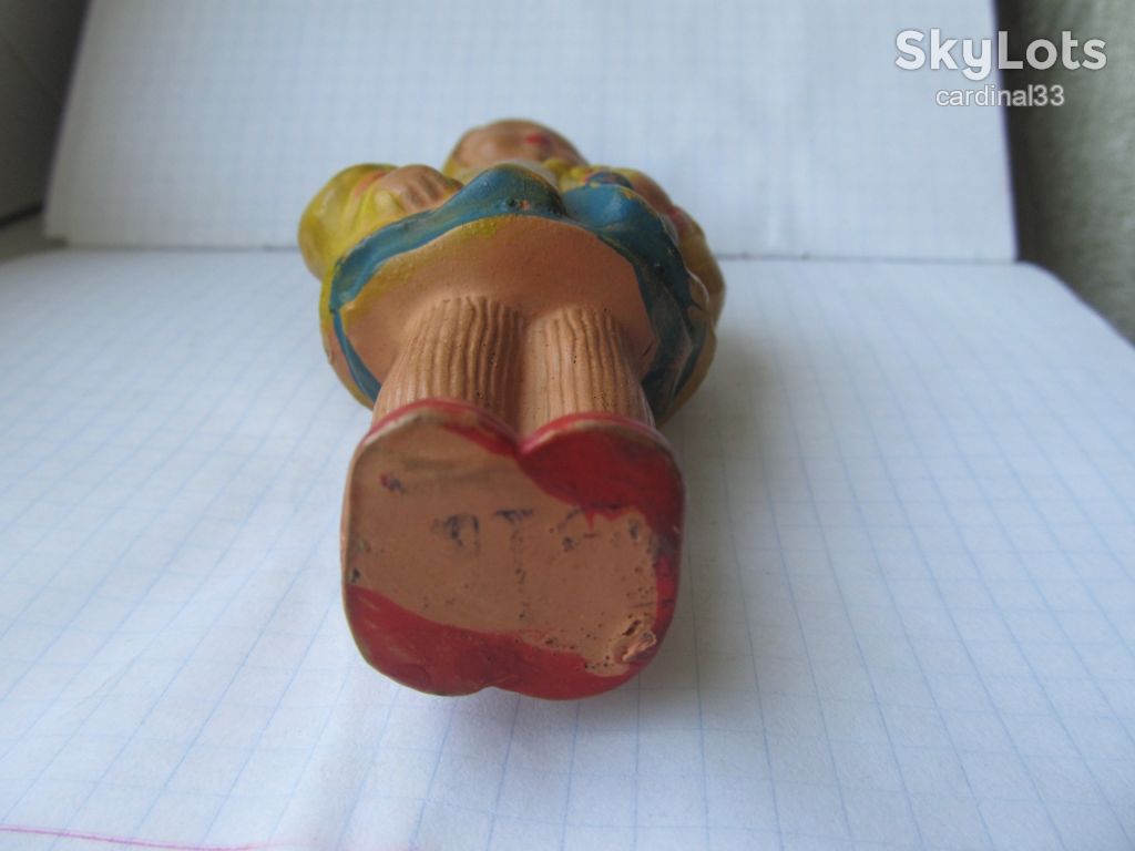 Резиновая девочка с клоуном. Игрушка 50-ых гг. - фото фото фото 3
