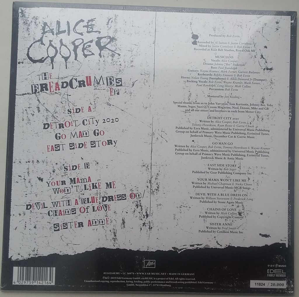 ALICE COOPER The Breadcrumbs EP  10" Sealed - фото фото фото 1