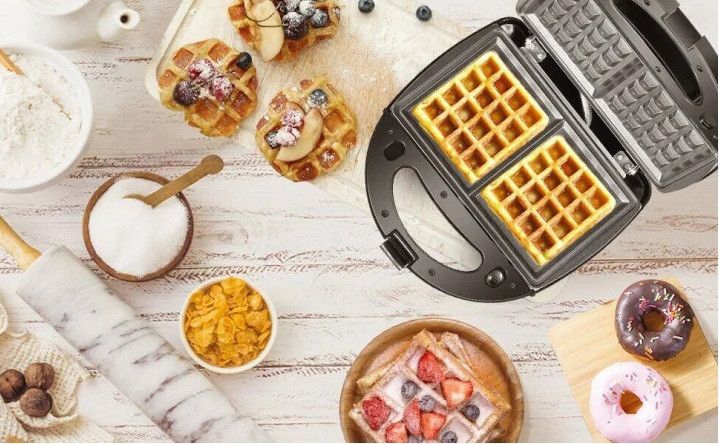 Мультимейкер Crownberg  4в1 Гриль Сендвічниця Вафельниця Горіхівниця - фото фото фото 6