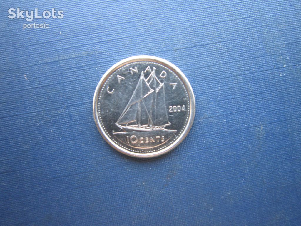 Монета 10 центов Канада 2004 корабль парусник яхта - фото фото фото 0