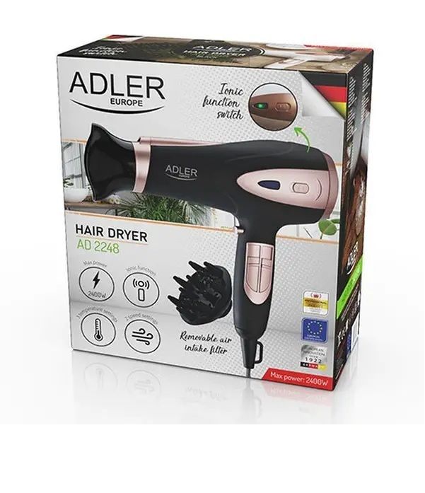Новий фен для волосся з функцією іонізації з Європи Adler AD2248 з гарантією - фото фото фото 9