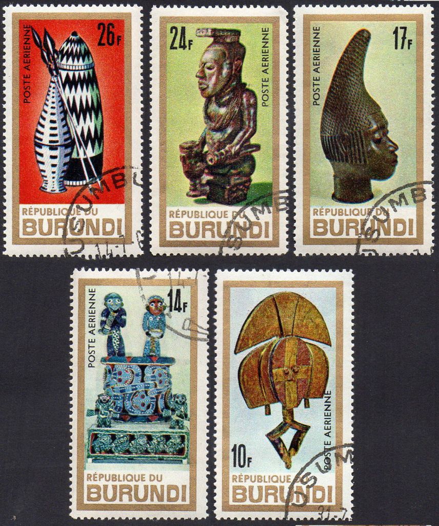 Бурунді 1967 - Музей ЮНЕСКО Бужумбура Африканське мистецтво. Авіа  (Г) повна серія - фото фото фото 0