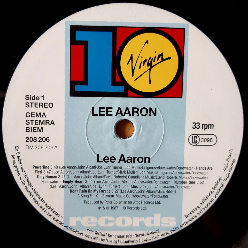 Lee Aaron - Lee Aaron - 1987.  (LP). 12. Vinyl. Пластинка. Germany - фото фото фото 5
