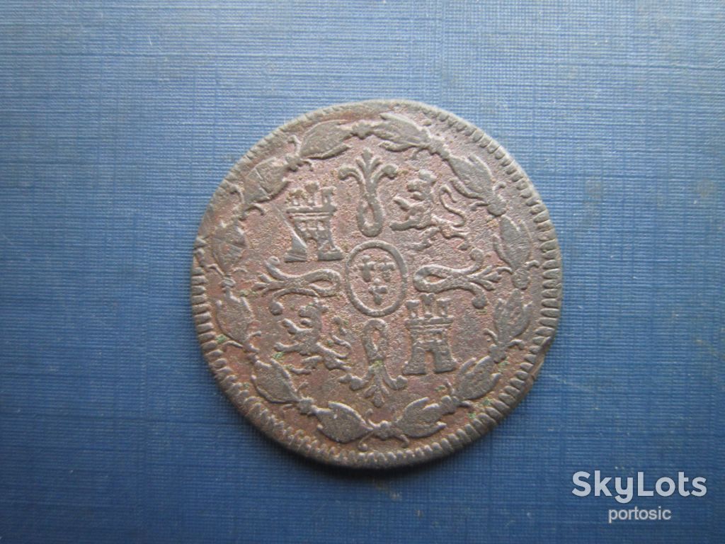 Монета 8 мараведі Іспанія 1818 Фердінанд VII рідкісна - фото фото фото 1