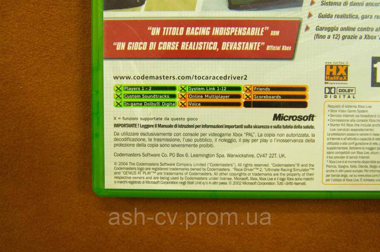 Диск XBOX - TOCA Race Driver 2 - фото фото фото 5