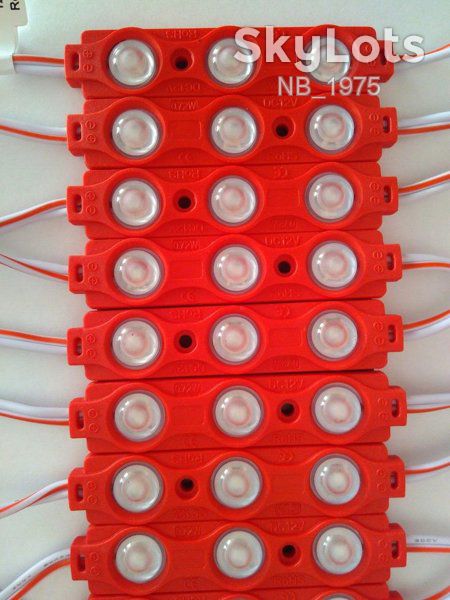Светодиодный LED модуль SMD 2835-3 R красный с линзой IP65 - фото фото фото 0